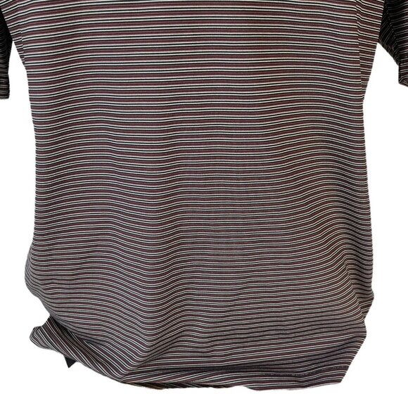 Fila Golf Polo Shirt Mens Large Maroon Black Striped Short Sleeves - Picture 3 of 8